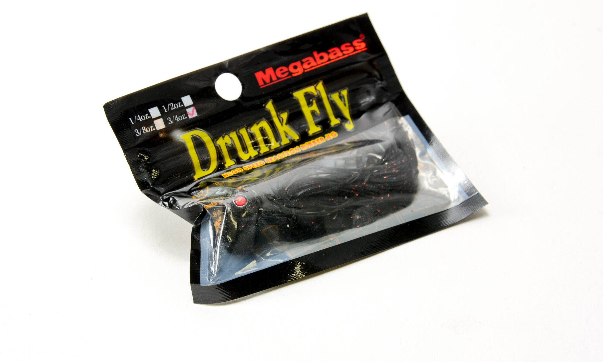 Megabass - DRUNK FLY 3/4OZ - ALL BLACK/RED FLAKE